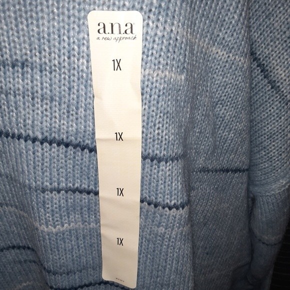 a.n.a 1X Blue Staccato Oversized Sweater NWT - Picture 4 of 7